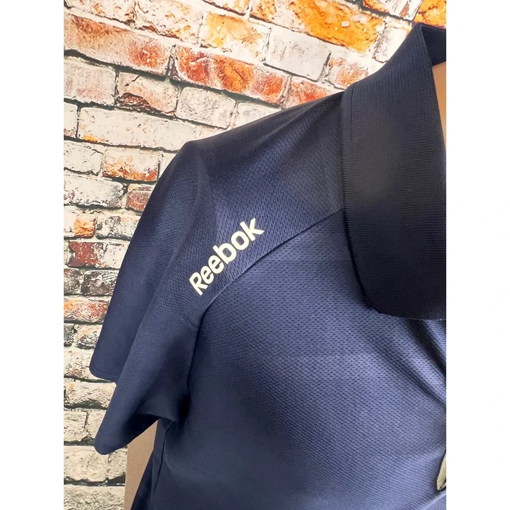 Reebok Nashville Predators NHL Polo Shirt Mens Large Blue Center Ice PlayDry